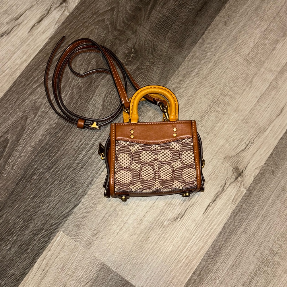 Coach Brown and Tan Mini Bag